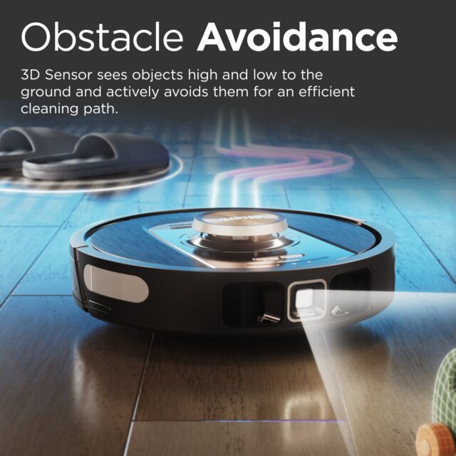 Shark RV2820VEUK PowerDetect Self-Empty Robot Vacuum - 100 Min Minutes Run Time - Black
