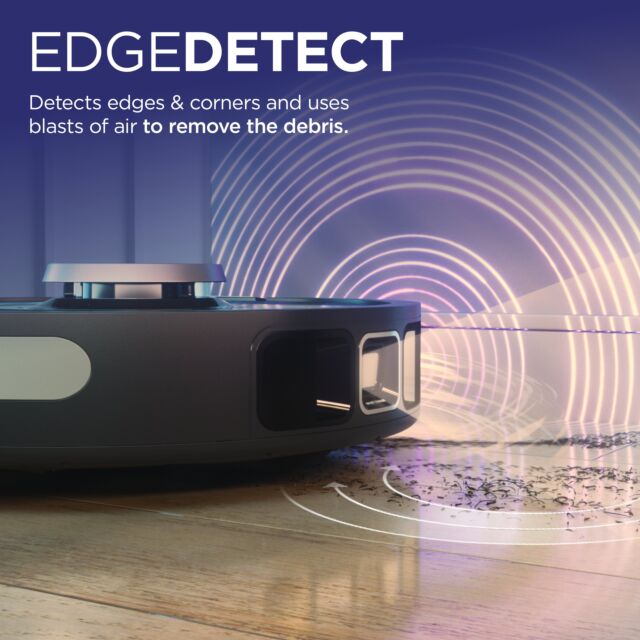 Shark RV2820VEUK PowerDetect Self-Empty Robot Vacuum - 100 Min Minutes Run Time - Black