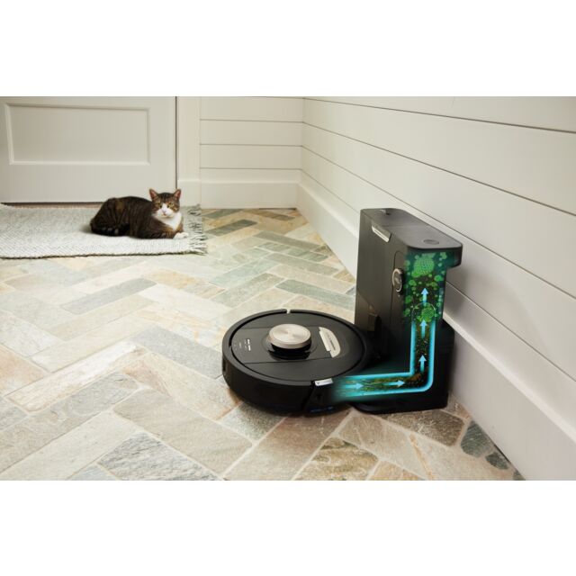 Shark RV2820VEUK PowerDetect Self-Empty Robot Vacuum - 100 Min Minutes Run Time - Black