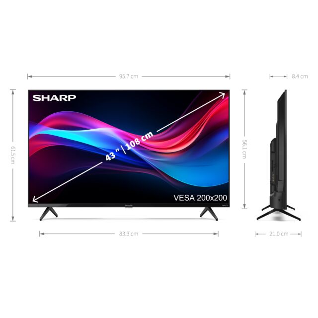 Sharp 4T-C43GJ4225K 43inch 4K UHD Frameless Smart Roku TV