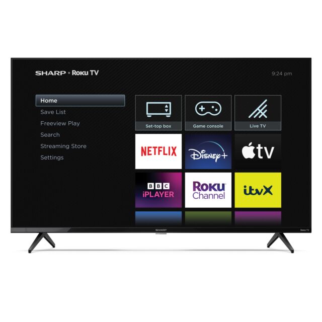 Sharp 4T-C43GJ4225K 43inch 4K UHD Frameless Smart Roku TV