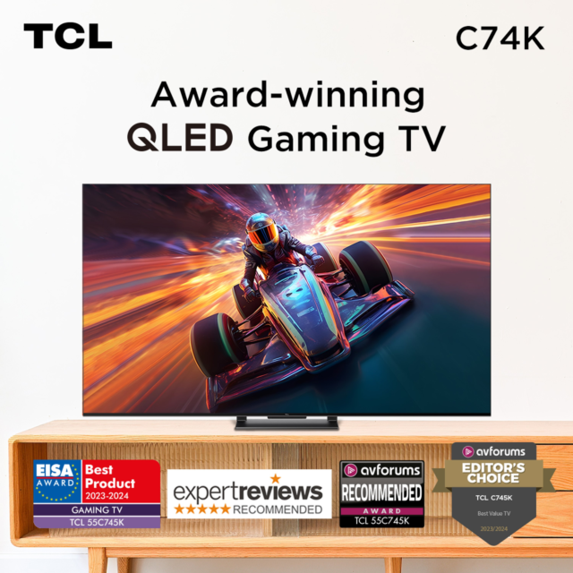 TCL 75C745K 75inch 4K QLED HDR Pro Google TV