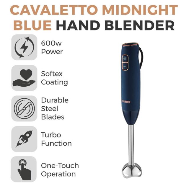 Tower T12059MNB Cavaletto 600W Stick Blender Blue