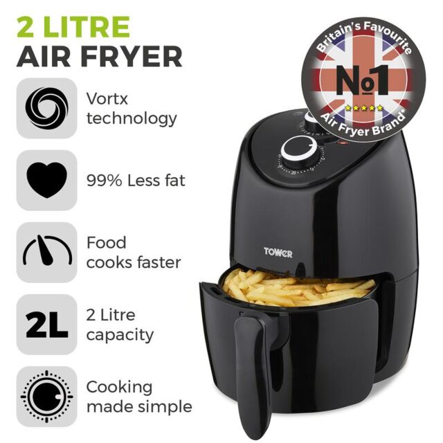 Tower T17087 2 Litre Vortx Compact Air Fryer With Rapid Air Circulation 