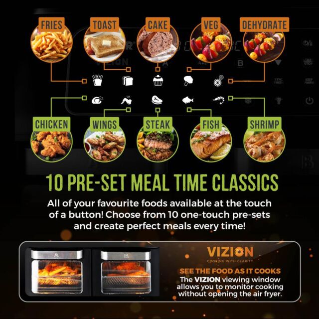 Tower T17102 Vortx Vizion Express Dual 11L Air Fryer 