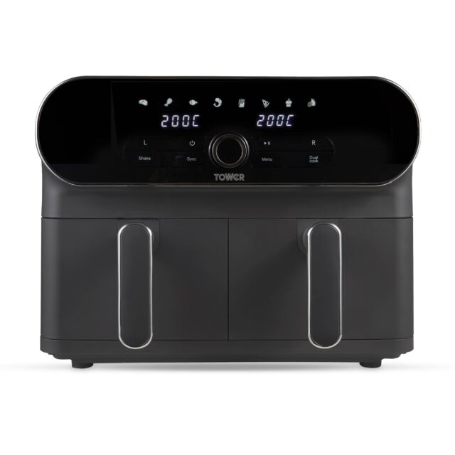 Tower T17138 Vortx Elite 10.4L Dual Basket Digital Air Fryer Graphite Grey