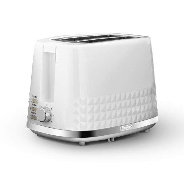 Tower T20082WHT 2 Slice Toaster White