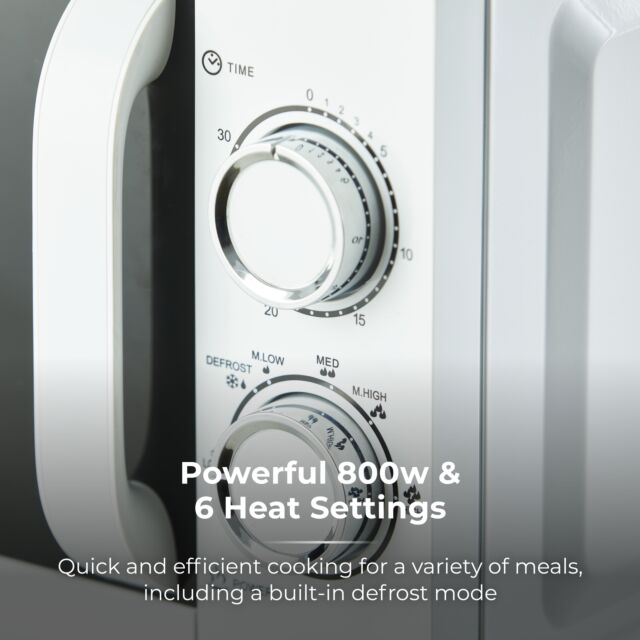 Tower T24042WHT 20 Litre 800W Manual Microwave White
