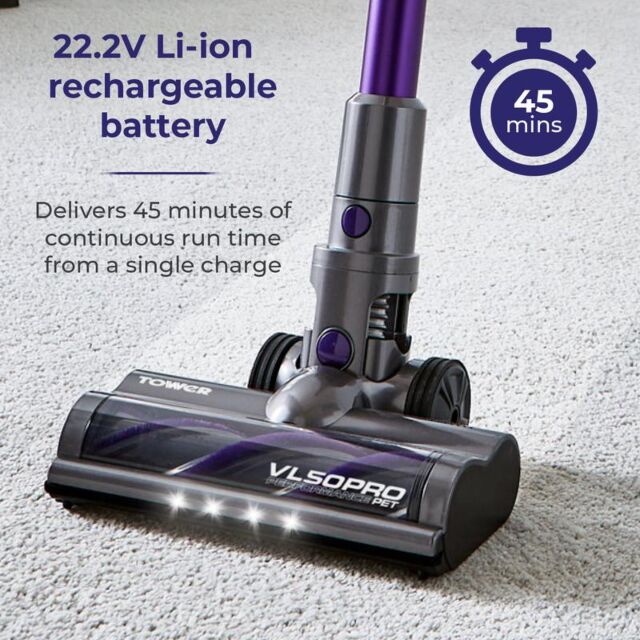 Tower T513002 Vl50 Pto Performance Pet 22.2V Cordless 3 In 1 Vacuum Cleaner 