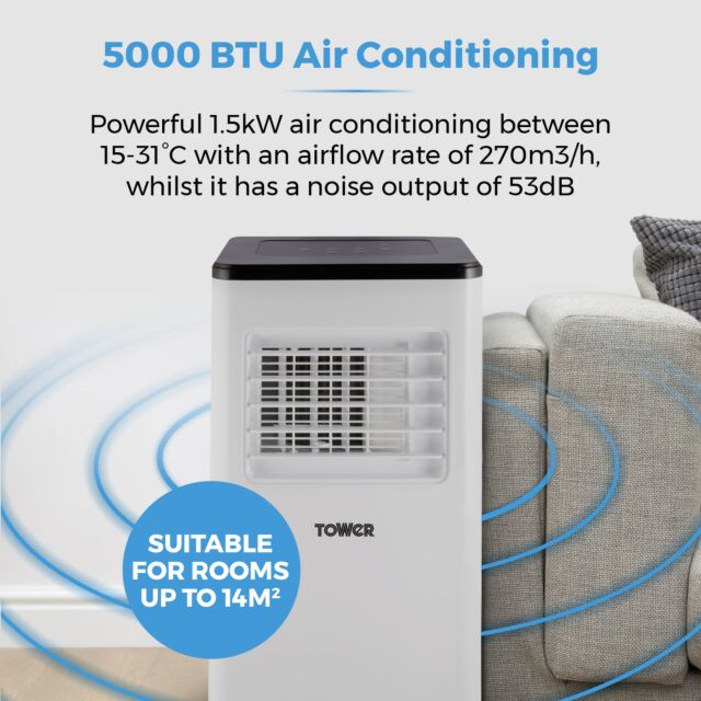 Tower T668013 5000Btu 3-In-1 Portable Air Conditioner