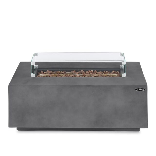 Tower T978528 Magna Rectangular Gas Fire Pit - Grey 