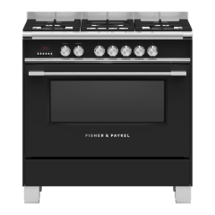 Fisher & Paykel 90cm Dual Fuel Cooker in Black Finish