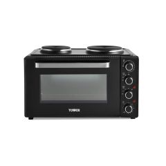 Tower T14045 42 Litre Mini Oven With Hotplates Black