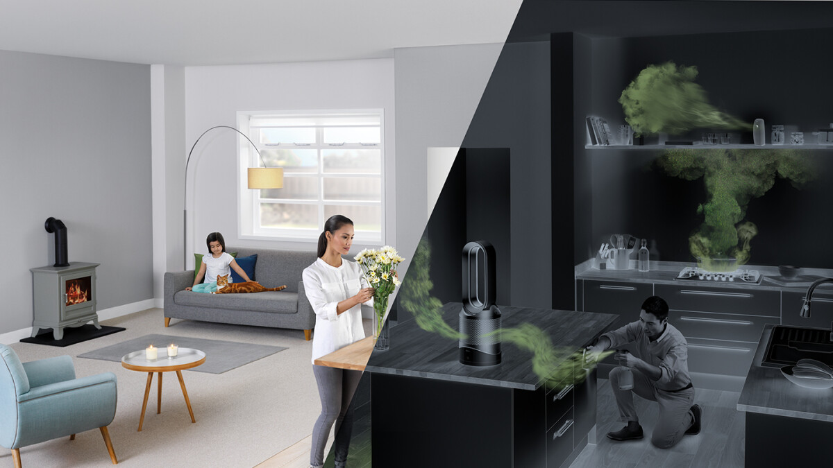 The Dyson Pure Hot+Cool™ purifier captures pollutants you can't see.